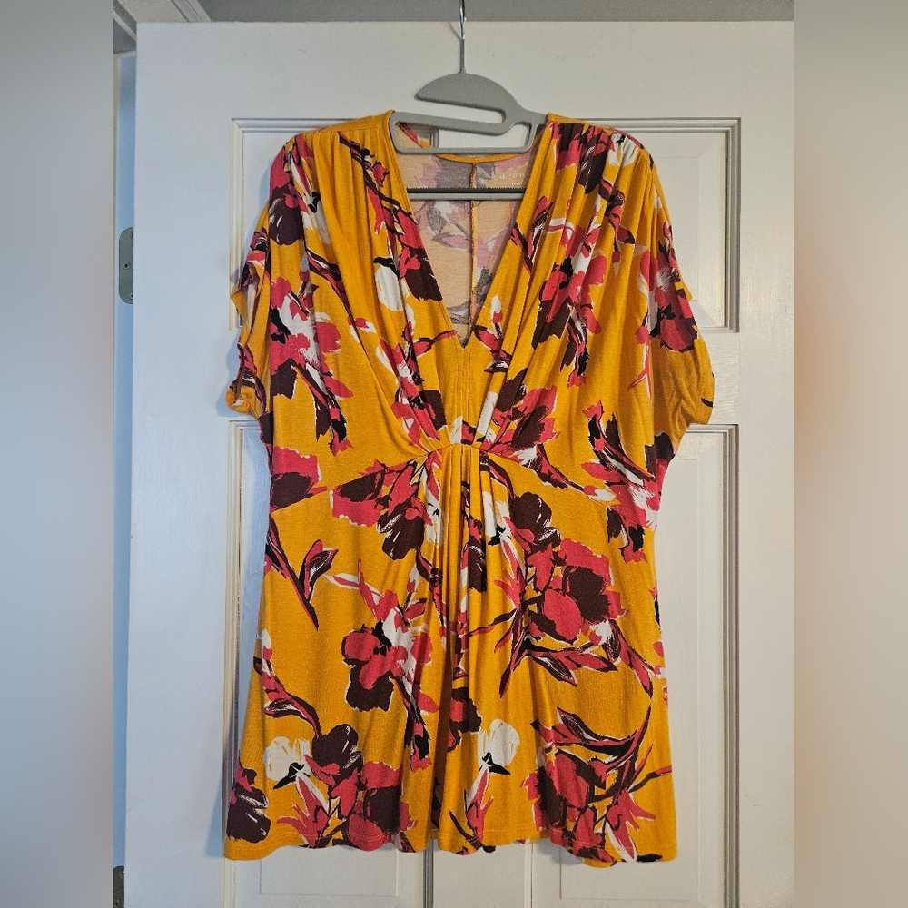 Floral Yellow Blouse Lane Bryant